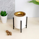 Maxbell Ceramic Incense Burner Censer with Bracket Gasket Home Deco Black Bracket-L - Aladdin Shoppers