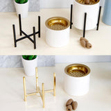 Maxbell Ceramic Incense Burner Censer with Bracket Gasket Home Deco Black Bracket-S - Aladdin Shoppers