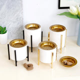 Maxbell Ceramic Incense Burner Censer with Bracket Gasket Home Deco Black Bracket-S - Aladdin Shoppers