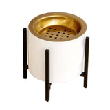 Maxbell Ceramic Incense Burner Censer with Bracket Gasket Home Deco Black Bracket-S