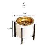 Maxbell Ceramic Incense Burner Censer with Bracket Gasket Home Deco Black Bracket-S - Aladdin Shoppers