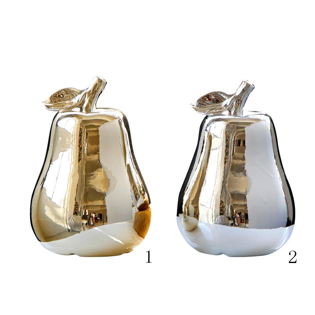 Maxbell Ceramic Pear Shaped Ornament Figurine Artificial Simulation Decor Golden - Aladdin Shoppers