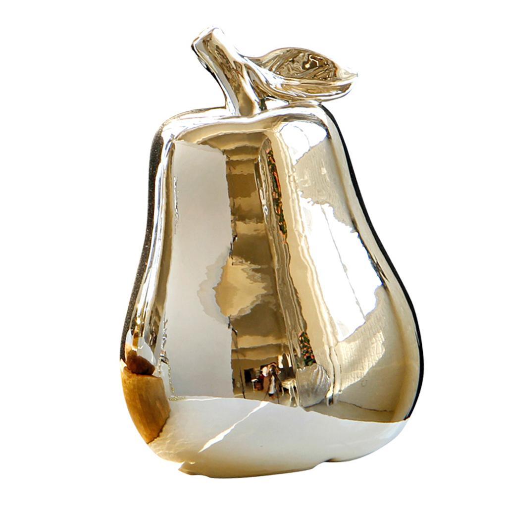 Maxbell Ceramic Pear Shaped Ornament Figurine Artificial Simulation Decor Golden - Aladdin Shoppers