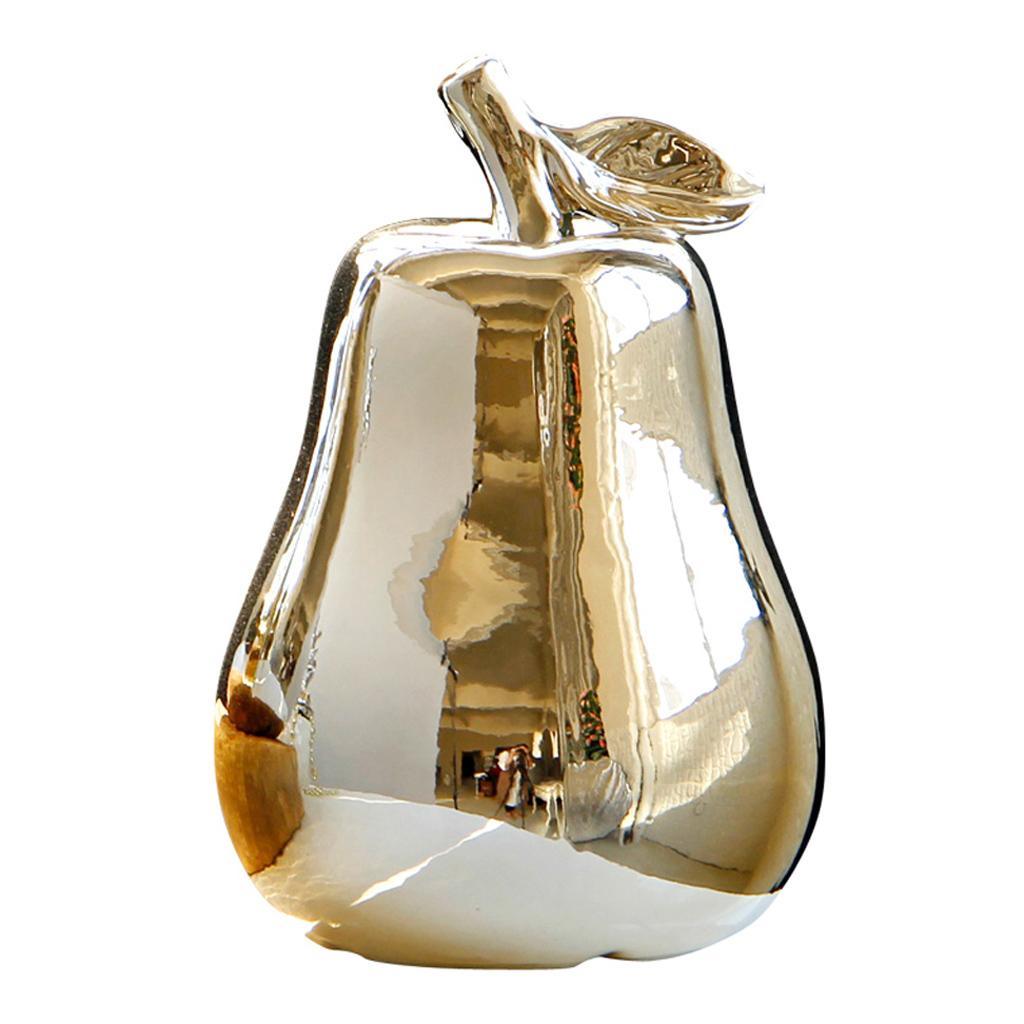 Maxbell Ceramic Pear Shaped Ornament Figurine Artificial Simulation Decor Golden - Aladdin Shoppers