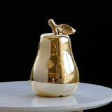 Maxbell Ceramic Pear Shaped Ornament Figurine Artificial Simulation Decor Golden - Aladdin Shoppers