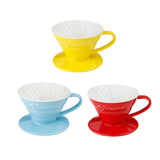 Maxbell Ceramic Pour Over Manual Espresso Coffee Dripper Cup Red/Yellow/Blue Red - Aladdin Shoppers