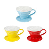 Maxbell Ceramic Pour Over Manual Espresso Coffee Dripper Cup Red/Yellow/Blue Red - Aladdin Shoppers