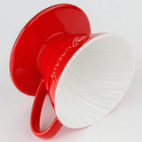Maxbell Ceramic Pour Over Manual Espresso Coffee Dripper Cup Red/Yellow/Blue Red - Aladdin Shoppers