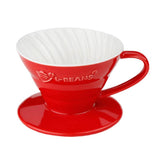 Maxbell Ceramic Pour Over Manual Espresso Coffee Dripper Cup Red/Yellow/Blue Red - Aladdin Shoppers