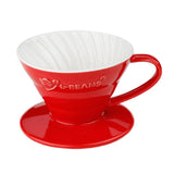 Maxbell Ceramic Pour Over Manual Espresso Coffee Dripper Cup Red/Yellow/Blue Red - Aladdin Shoppers