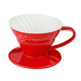Maxbell Ceramic Pour Over Manual Espresso Coffee Dripper Cup Red/Yellow/Blue Red - Aladdin Shoppers