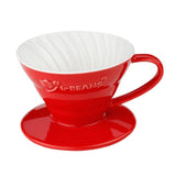 Maxbell Ceramic Pour Over Manual Espresso Coffee Dripper Cup Red/Yellow/Blue Red - Aladdin Shoppers