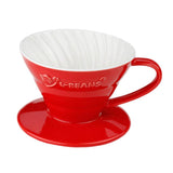Maxbell Ceramic Pour Over Manual Espresso Coffee Dripper Cup Red/Yellow/Blue Red - Aladdin Shoppers