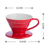 Maxbell Ceramic Pour Over Manual Espresso Coffee Dripper Cup Red/Yellow/Blue Red - Aladdin Shoppers