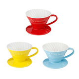 Maxbell Ceramic Pour Over Manual Espresso Coffee Dripper Cup Red/Yellow/Blue Red - Aladdin Shoppers