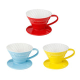 Maxbell Ceramic Pour Over Manual Espresso Coffee Dripper Cup Red/Yellow/Blue Red - Aladdin Shoppers