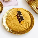 Maxbell Ceramic Trinkets Jewelry Tray Holder for Necklace Ring Ray Gold Plate - Aladdin Shoppers