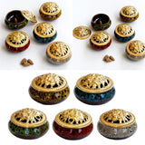 Maxbell Ceramic&Alloy Cover Incense Burner Censer Cone Incense Burner Holder Yellow - Aladdin Shoppers