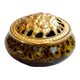 Maxbell Ceramic&Alloy Cover Incense Burner Censer Cone Incense Burner Holder Yellow - Aladdin Shoppers