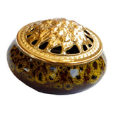 Maxbell Ceramic&Alloy Cover Incense Burner Censer Cone Incense Burner Holder Yellow - Aladdin Shoppers