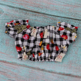 Maxbell Cherry Printed Plaid Short Sleeve T-shirt Top For 1/6 Bjd Doll Outfit Black - Aladdin Shoppers