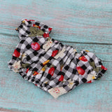 Maxbell Cherry Printed Plaid Short Sleeve T-shirt Top For 1/6 Bjd Doll Outfit Black - Aladdin Shoppers