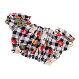 Maxbell Cherry Printed Plaid Short Sleeve T-shirt Top For 1/6 Bjd Doll Outfit Black - Aladdin Shoppers