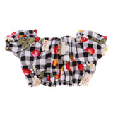Maxbell Cherry Printed Plaid Short Sleeve T-shirt Top For 1/6 Bjd Doll Outfit Black - Aladdin Shoppers