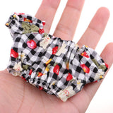Maxbell Cherry Printed Plaid Short Sleeve T-shirt Top For 1/6 Bjd Doll Outfit Black - Aladdin Shoppers