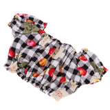 Maxbell Cherry Printed Plaid Short Sleeve T-shirt Top For 1/6 Bjd Doll Outfit Black - Aladdin Shoppers