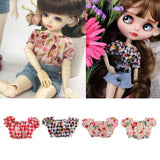 Maxbell Cherry Printed Plaid Short Sleeve T-shirt Top For 1/6 Bjd Doll Outfit Pink - Aladdin Shoppers