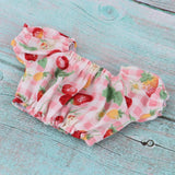 Maxbell Cherry Printed Plaid Short Sleeve T-shirt Top For 1/6 Bjd Doll Outfit Pink - Aladdin Shoppers
