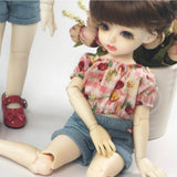 Maxbell Cherry Printed Plaid Short Sleeve T-shirt Top For 1/6 Bjd Doll Outfit Pink - Aladdin Shoppers
