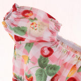 Maxbell Cherry Printed Plaid Short Sleeve T-shirt Top For 1/6 Bjd Doll Outfit Pink - Aladdin Shoppers