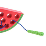 Maxbell Children Developmental Worm Eating Fruits Threading Puzzle Game Montessori Infant/Baby Wooden Toy – Watermelon A - Aladdin Shoppers