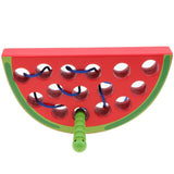 Maxbell Children Developmental Worm Eating Fruits Threading Puzzle Game Montessori Infant/Baby Wooden Toy – Watermelon A - Aladdin Shoppers