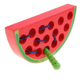 Maxbell Children Developmental Worm Eating Fruits Threading Puzzle Game Montessori Infant/Baby Wooden Toy – Watermelon A - Aladdin Shoppers