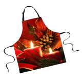 Maxbell Chistmas Kitchen Apron with Pockets Ties Chef's Apron Cooking candle