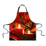 Maxbell Chistmas Kitchen Apron with Pockets Ties Chef's Apron Cooking candle - Aladdin Shoppers