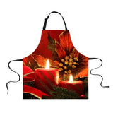Maxbell Chistmas Kitchen Apron with Pockets Ties Chef's Apron Cooking candle - Aladdin Shoppers