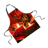 Maxbell Chistmas Kitchen Apron with Pockets Ties Chef's Apron Cooking candle - Aladdin Shoppers