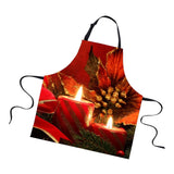 Maxbell Chistmas Kitchen Apron with Pockets Ties Chef's Apron Cooking candle - Aladdin Shoppers
