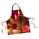 Maxbell Christmas Adults Chef Apron for Kitchen Festive Cooking Baking Candle 1 - Aladdin Shoppers