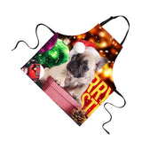 Maxbell Christmas Apron Unisex Kitchen Bib Apron Adjustable Neck Cooking CA5342R - Aladdin Shoppers