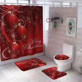 Maxbell Christmas Shower Curtain with Hooks Waterproof Bathroom Decor Ball - Aladdin Shoppers