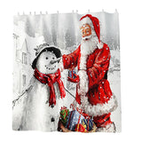 Maxbell Christmas Shower Curtain with Hooks Waterproof Bathroom Decor Santa Claus - Aladdin Shoppers