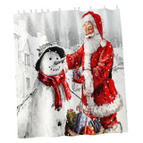 Maxbell Christmas Shower Curtain with Hooks Waterproof Bathroom Decor Santa Claus - Aladdin Shoppers