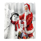 Maxbell Christmas Shower Curtain with Hooks Waterproof Bathroom Decor Santa Claus - Aladdin Shoppers