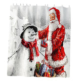 Maxbell Christmas Shower Curtain with Hooks Waterproof Bathroom Decor Santa Claus - Aladdin Shoppers