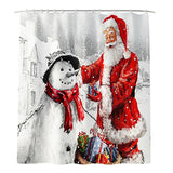 Maxbell Christmas Shower Curtain with Hooks Waterproof Bathroom Decor Santa Claus - Aladdin Shoppers